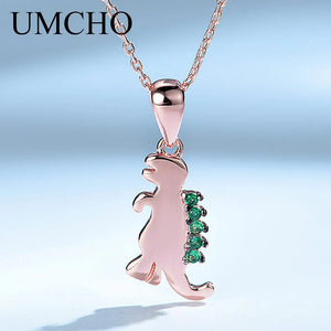Dino Animals 925 Sterling Silver Pendant Necklace for Girls