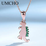 Dino Animals 925 Sterling Silver Pendant Necklace for Girls