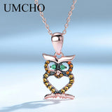 Owl Necklace 925 Silver Sterling Chain for Women Romantic Gift
