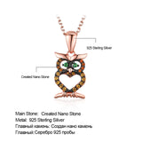 Owl Necklace 925 Silver Sterling Chain for Women Romantic Gift