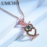 Owl Necklace 925 Silver Sterling Chain for Women Romantic Gift