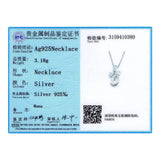 925 Silver Crystal Pendant Necklace with Chain for Women