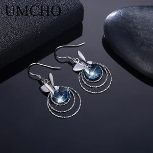 Butterfly Crystal Drop Earrings 925 Silver Anniversary Party Jewelry