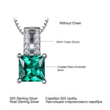925 Sterling Silver Created Emerald Wedding Pendant