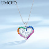 925 Sterling Silver Mom Necklace Heart Shaped Pendant Wedding Gift