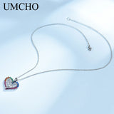 925 Sterling Silver Mom Necklace Heart Shaped Pendant Wedding Gift
