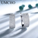 Solid Silver 925 Round CZ Clip Earrings For Women