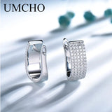 Solid Silver 925 Round CZ Clip Earrings Women Birthday Charms