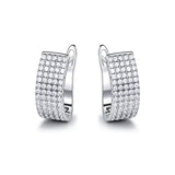Solid Silver 925 Round CZ Clip Earrings For Women