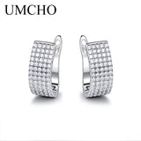 Solid Silver 925 Round CZ Clip Earrings Women Birthday Charms