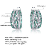 Emerald Clip Earrings Silver 925 Jewelry Party Wedding Gift