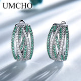 Emerald Clip Earrings Silver 925 Jewelry Party Wedding Gift
