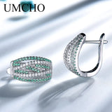 Emerald Clip Earrings Silver 925 Jewelry Party Wedding Gift
