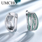 Emerald Clip Earrings Silver 925 Jewelry Party Wedding Gift