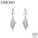 925 Silver Leaf Drop Earrings for Women Party