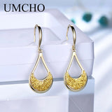 925 Silver Golden Sequin Drop Earrings for Party Wedding Birthday