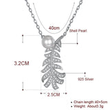 925 Silver Zircon Pearl Necklace Romantic Wedding Gift