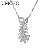 925 Silver Zircon Pearl Necklace Romantic Wedding Gift