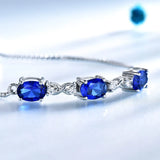 925 Silver Women's Sapphire Tanzanite Bracelet Wedding Gift