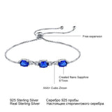 925 Silver Women's Sapphire Tanzanite Bracelet Wedding Gift