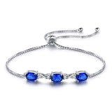 925 Silver Women's Sapphire Tanzanite Bracelet Wedding Gift