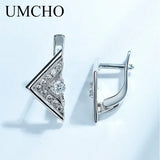 925 Sterling Silver Clip Earrings Triangle Office Jewelry For Women