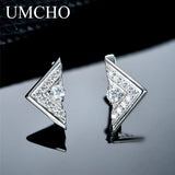 925 Sterling Silver Clip Earrings Triangle Office Jewelry For Women