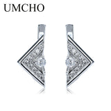 925 Sterling Silver Clip Earrings Triangle Office Jewelry For Women