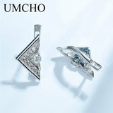 925 Sterling Silver Clip Earrings Triangle Office Jewelry For Women