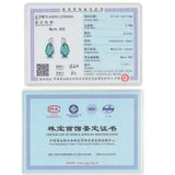 925 Silver Water Drop Nano Emerald Clip Earrings Women Gift