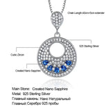 925 Silver Nano Sapphire Gemstone Pendant Necklace for Women