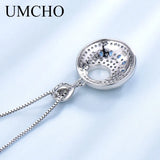 925 Silver Nano Sapphire Gemstone Pendant Necklace for Women