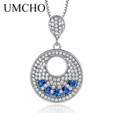 925 Silver Nano Sapphire Gemstone Pendant Necklace for Women