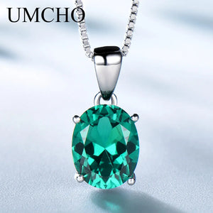 925 Sterling Silver Gemstone Pendant Necklace for Women