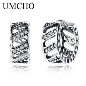 925 Silver Cubic Zircon Clip Earrings Party Wedding Jewelry