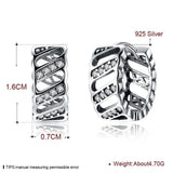925 Silver Cubic Zircon Clip Earrings Party Wedding Jewelry