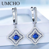 925 Silver Nano Sapphire Clip Earrings for Women Anniversary Gift
