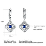 925 Silver Nano Sapphire Clip Earrings for Women Anniversary Gift
