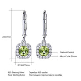 Sterling Silver Natural Peridot Drop Earrings for Women