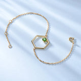 Green Diopside Gemstone 925 Silver Charm Bracelet Wedding Gift
