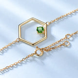 Green Diopside Gemstone 925 Silver Charm Bracelet Wedding Gift