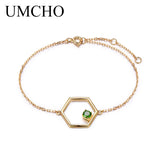 Green Diopside Gemstone 925 Silver Charm Bracelet Wedding Gift