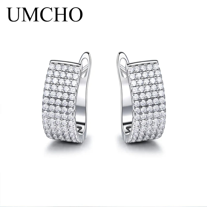 Nano Emerald Clip Earrings Solid Silver 925 Jewelry