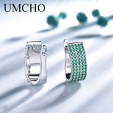 Nano Emerald Clip Earrings Solid Silver 925 Jewelry