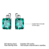 Emerald Gemstone Clip Earrings 925 Sterling Silver Green Gemstone Wedding Gift