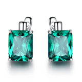 Emerald Gemstone Clip Earrings 925 Sterling Silver Green Gemstone Wedding Gift
