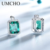 Emerald Gemstone Clip On Earrings 925 Silver Birthday Gift
