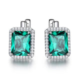 Emerald Gemstone Clip On Earrings 925 Silver Birthday Gift