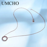 925 Silver Nano Gemstone Round Chain Necklace For Women