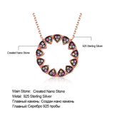 925 Silver Nano Gemstone Round Chain Necklace For Women